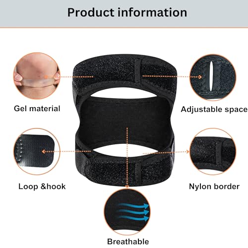 Patella Tendon Support Strap | Adjustable Knee Strap Patella Tendon Brace with Stabilizer Band for Hiking, Soccer, Basketball, Runners, Jumpers, and Tendonitis Relief for Unisex