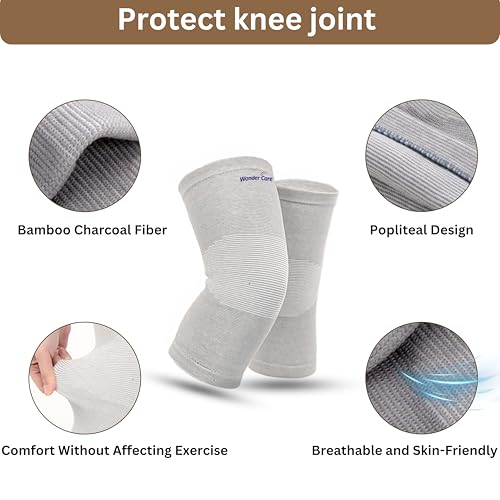 BUY 1 Get 1 FREE Wonder Care bamboo knee compression sleeve for Men and women; copper fit knee sleeve for running, volleyball, gym weightlifting bamboo knee brace made from bamboo yarn