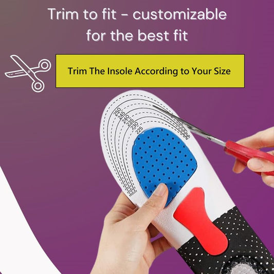 BUY 1 Get 1 FREE Wonder Care Trimmable Shoe Inserts for Men and Women, Silicone Gel Insoles| Shoe Pads for Sport Running| Shoe Inserts Pad |Shock Absorption Orthotics with a massaging insole(Size-9.5-15.5 UK)