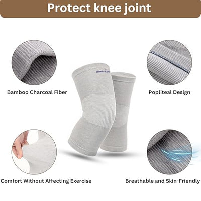 BUY 1 Get 1 FREE Wonder Care bamboo knee compression sleeve for Men and women; copper fit knee sleeve for running, volleyball, gym weightlifting bamboo knee brace made from bamboo yarn