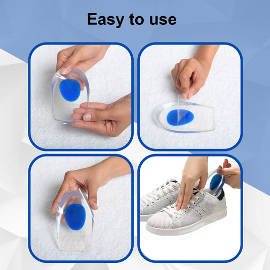 BUY 1 Get 1 FREE Wonder Care Gel Heel Cushion For Heel Pain Relief Women & Men | Shoe Insert Silicone Heel Pad|Plantar Fascitis Inserts Heel Spur Pads| Achillies Heel Support Pad| Cushion Heel Inserts
