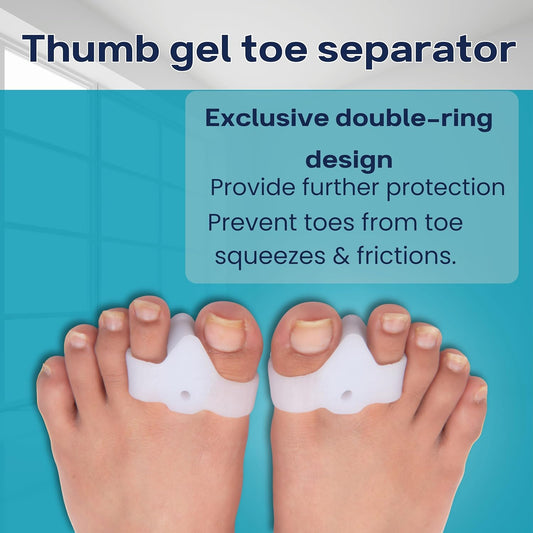 BUY 1 Get 1 FREE Wonder Care Silicone Toe Separator For Feet Gel Toe Pads Toe Big Toe Corrector Bunion Toe Straightener Yoga Toe Stretcher Hammer Toe Bunion [Pair of 1-2 Pieces]