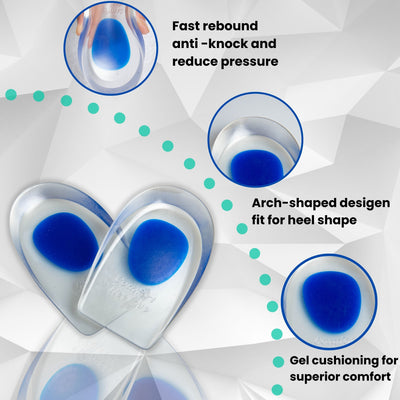 BUY 1 Get 1 FREE Wonder Care Gel Heel Cushion For Heel Pain Relief Women & Men | Shoe Insert Silicone Heel Pad|Plantar Fascitis Inserts Heel Spur Pads| Achillies Heel Support Pad| Cushion Heel Inserts